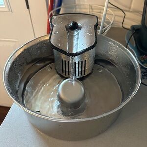 Silver Stainless Steel Pet Water Dispenser